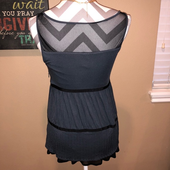 Moda International Bra Top Veil Panel Tiered Tank - Picture 3 of 6